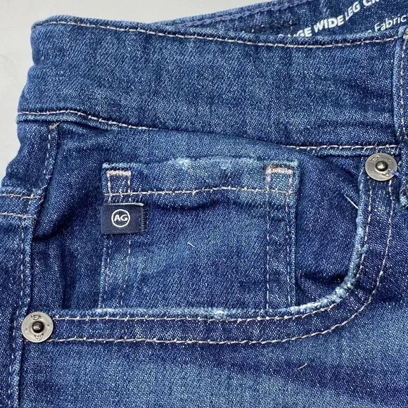 NEW AG Women’s Saige Wide Leg Cropped Jeans Dark Blue Size 27 - Picture 10 of 11